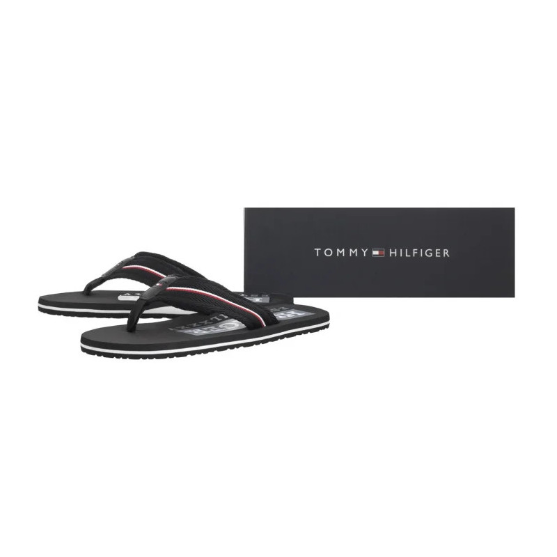 Tommy Hilfiger Corporate Hilfiger Beach Sandal Black FM0FM05436 BDS (TH1321-b) shoes