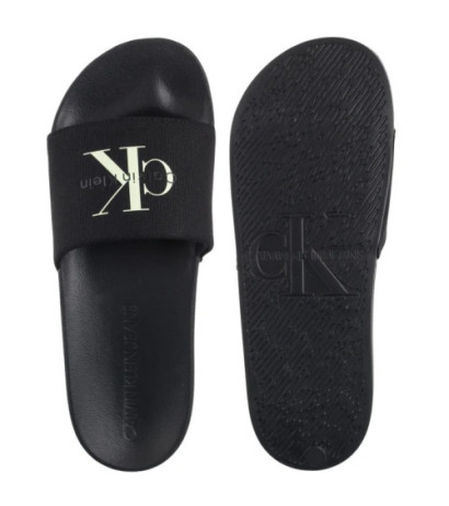 Calvin Klein Slide Monologo Cv Ck Black/White Jade YM0YM01367 01M (CK672-a) slippers
