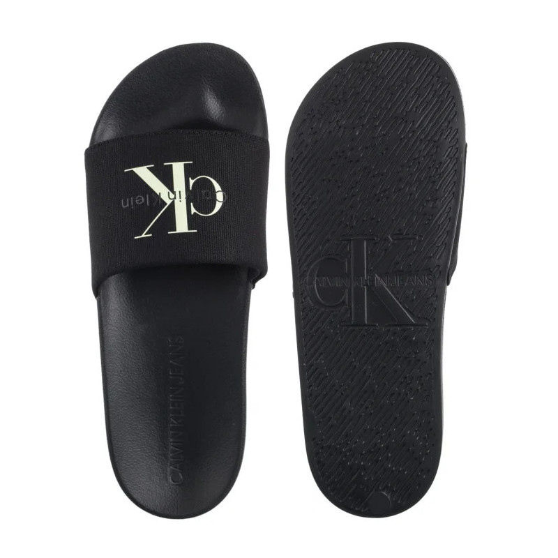 Calvin Klein Slide Monologo Cv Ck Black/White Jade YM0YM01367 01M (CK672-a) slippers