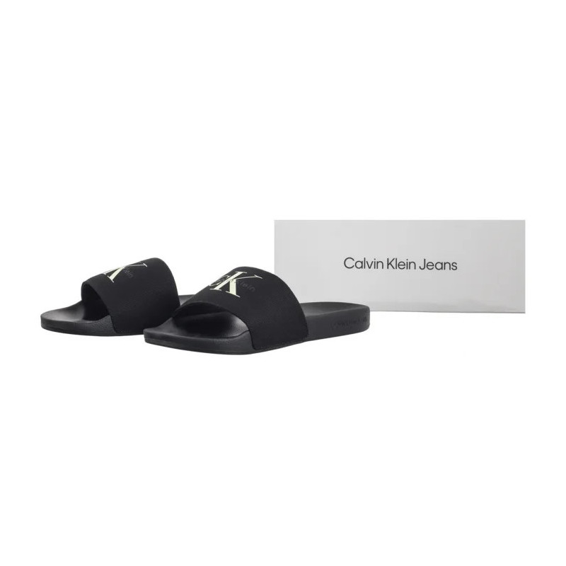 Calvin Klein Slide Monologo Cv Ck Black/White Jade YM0YM01367 01M (CK672-a) slippers