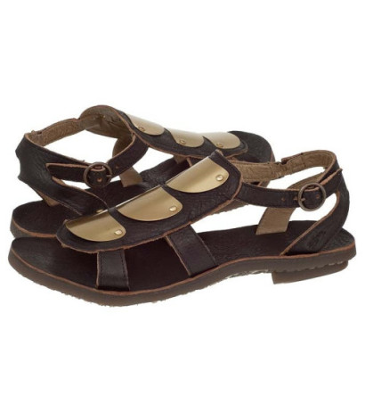 FLY London BLY Black/Gold P143071000 (FL114-a) sandals