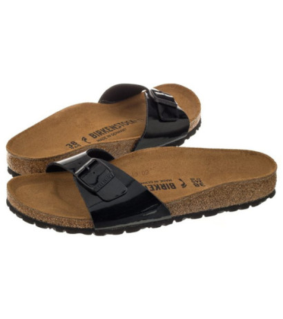 Birkenstock Madrid Patent Black 040303 (BK6-b) Women's Shoes/Flip Flops