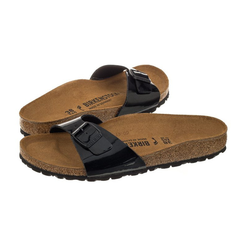 Birkenstock Madrid Patent Black 040303 (BK6-b) Women's Shoes/Flip Flops