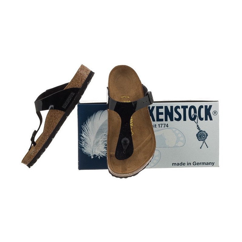 Birkenstock Gizeh Patent Black 043661 (BK5-c) flip flops