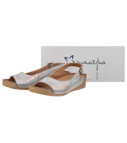 Maciejka Złote/Białe 01974-27/00-5 (MA73-k) sandals