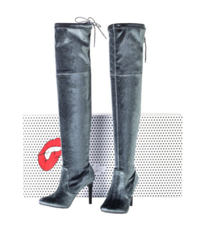 Carinii Szare/Niebieskie Strecz B3913 (CI211-b) high heels