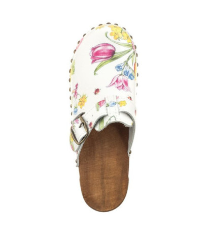 Buxa Białe PE15 Gucci Kwiatki Motyw (BX11-a) Women's Shoes/Flip Flops