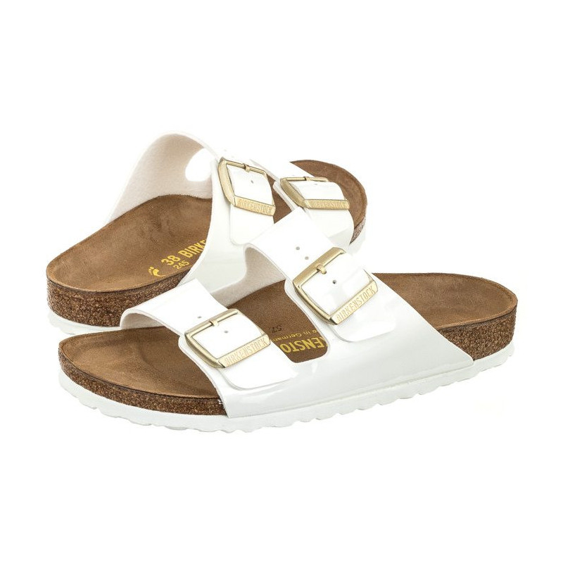 Birkenstock Arizona Patent White 1005294 (BK52-b) Women's Shoes/Flip Flops