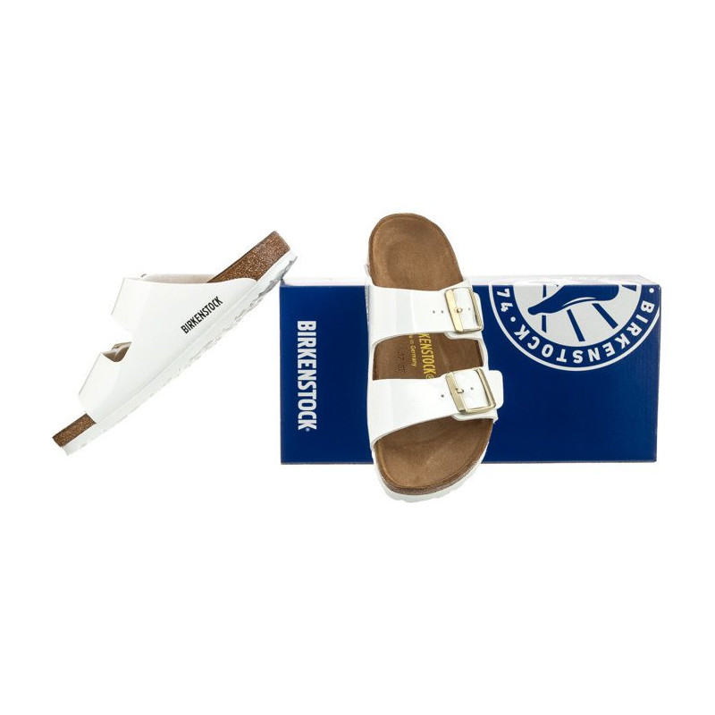 Birkenstock Arizona Patent White 1005294 (BK52-b) Women's Shoes/Flip Flops