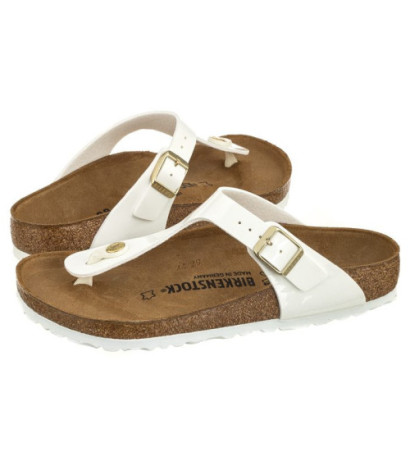 Birkenstock Gizeh BS Patent White 1005299 (BK51-b) flip flops