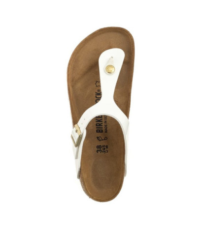 Birkenstock Gizeh BS Patent White 1005299 (BK51-b) flip flops