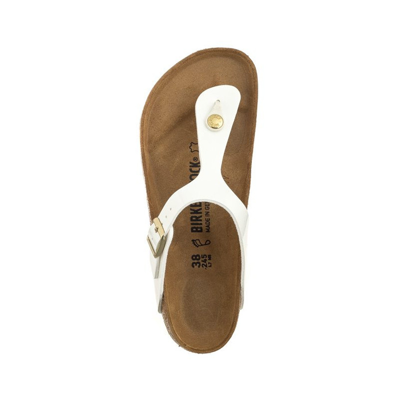 Birkenstock Gizeh BS Patent White 1005299 (BK51-b) flip flops
