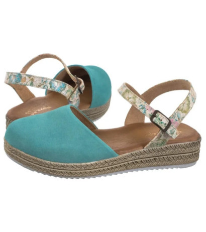 Maciejka Turkusowe w Kwiaty 03065-06/00-5 (MA472-f) sandals