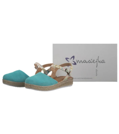 Maciejka Turkusowe w Kwiaty 03065-06/00-5 (MA472-f) sandals