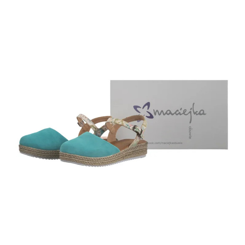 Maciejka Turkusowe w Kwiaty 03065-06/00-5 (MA472-f) sandals