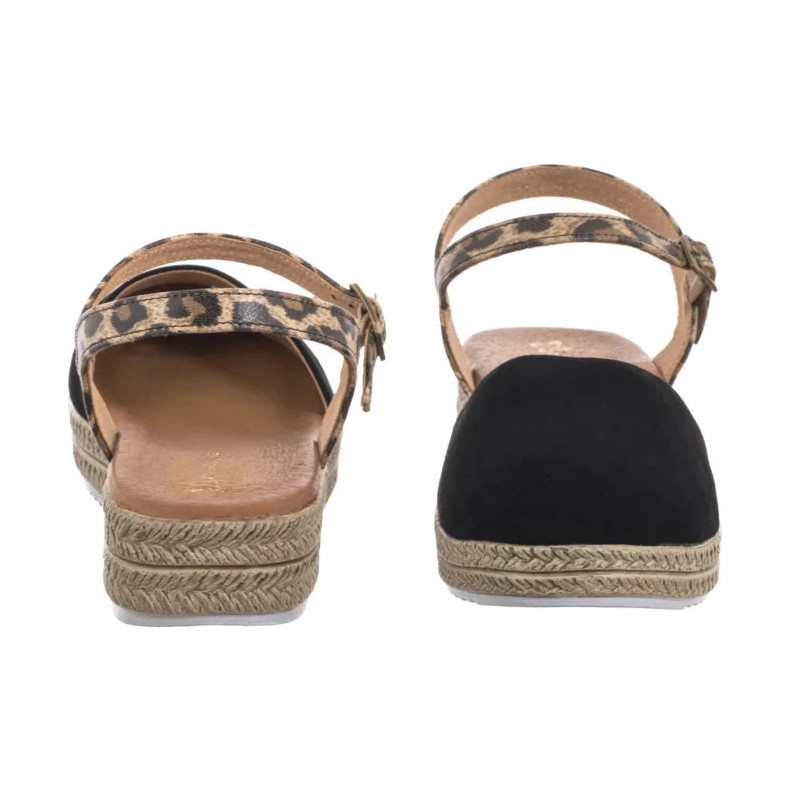 Maciejka Czarne w Panterkę 03065-20/00-5 (MA472-g) sandals