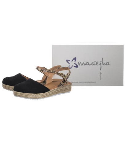 Maciejka Czarne w Panterkę 03065-20/00-5 (MA472-g) sandals