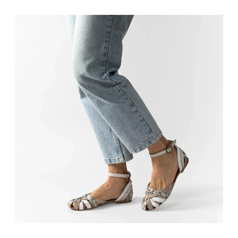 Maciejka Złoto-Białe 01924-48/00-5 (MA600-j) sandals