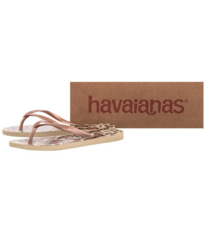 Havaianas Slim Animals FC Sand Grey/Rose Go 4103352-4879 (HI34-a) flip flops