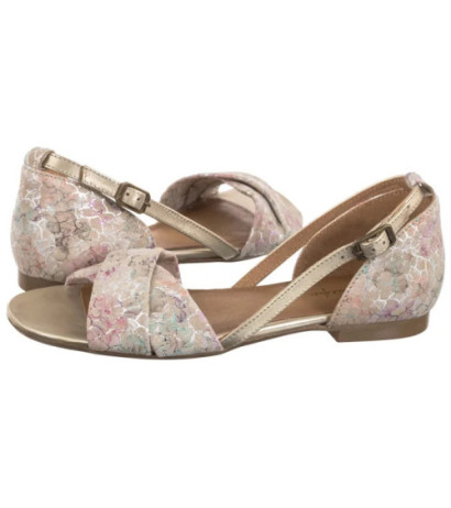 Maciejka Beżowe w Kwiatki 04614-22/00-5 (MA732-g) sandals