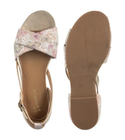 Maciejka Beżowe w Kwiatki 04614-22/00-5 (MA732-g) sandals