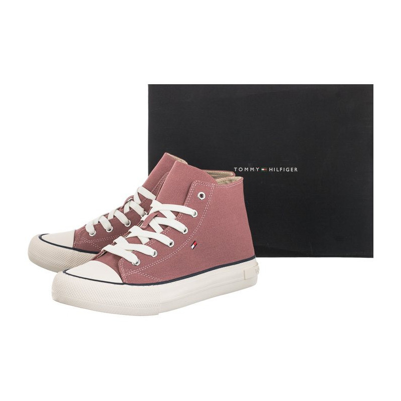 Tommy Hilfiger High Top Lace-Up Sneaker Antique Rose T3A4-32119-0890 303 (TH413-b) shoes