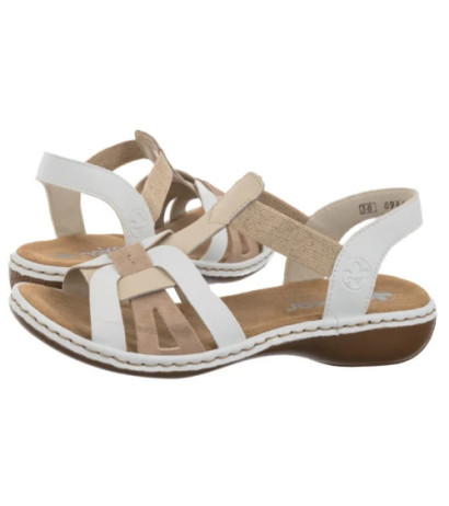 Rieker Białe 65918-81 White Combination (RI13-b) sandals