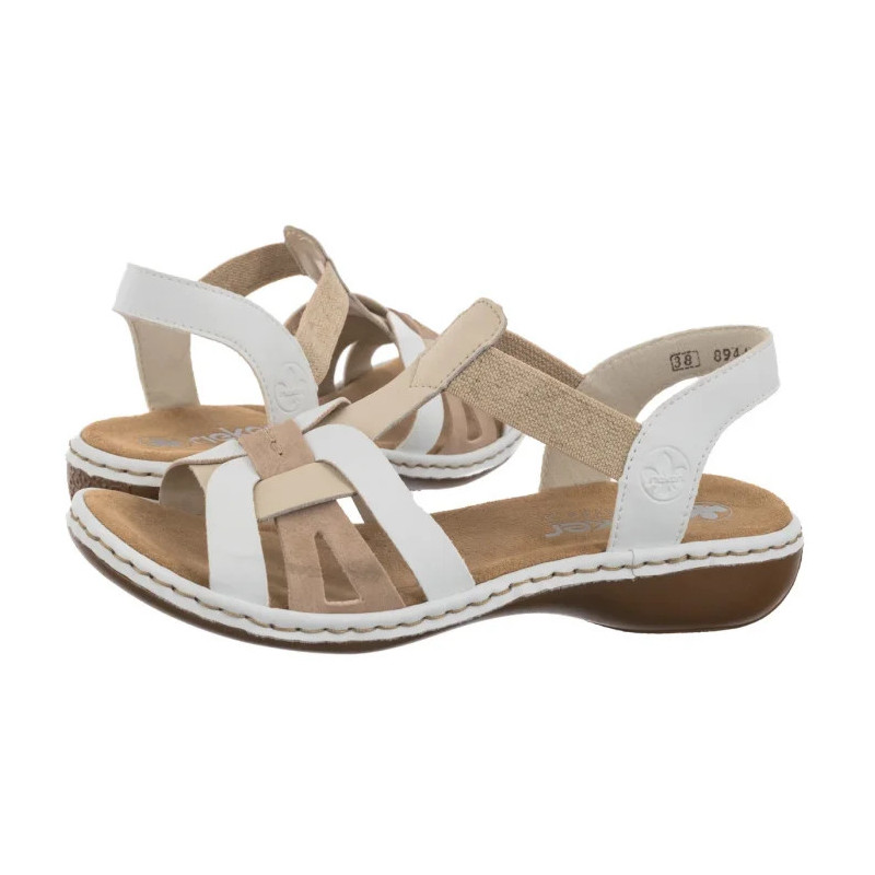 Rieker Białe 65918-81 White Combination (RI13-b) sandals
