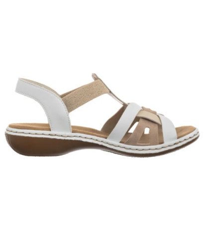 Rieker Białe 65918-81 White Combination (RI13-b) sandals