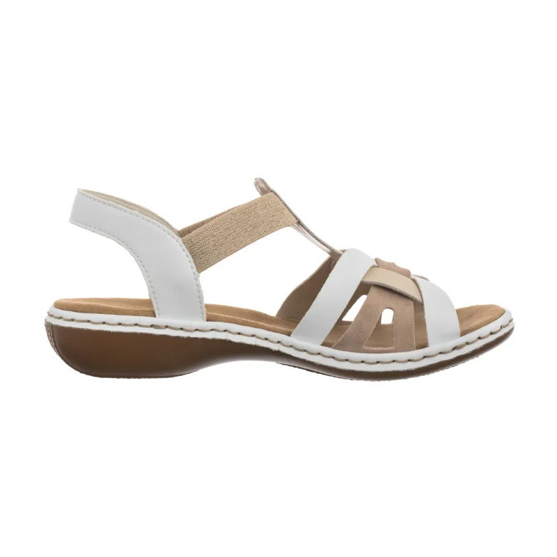 Rieker Białe 65918-81 White Combination (RI13-b) sandals