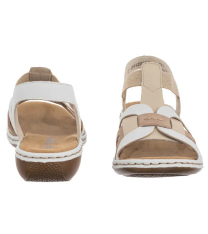Rieker Białe 65918-81 White Combination (RI13-b) sandals