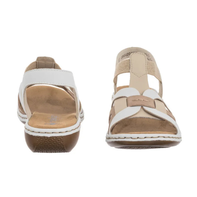 Rieker Białe 65918-81 White Combination (RI13-b) sandals