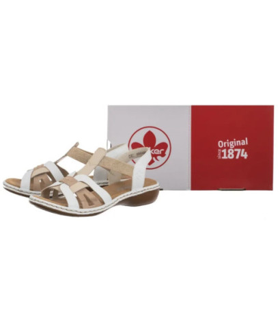 Rieker Białe 65918-81 White Combination (RI13-b) sandals