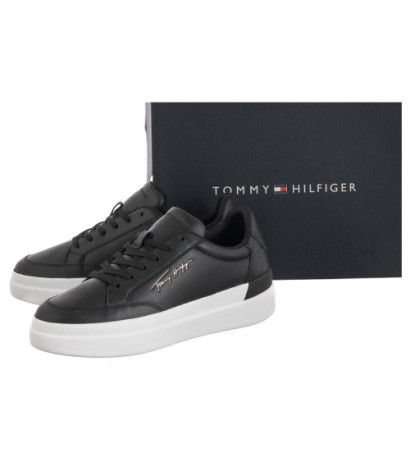Tommy Hilfiger TH Signature Leather Sneaker FW0FW06665 BDS Black (TH539-a) sports Shoes