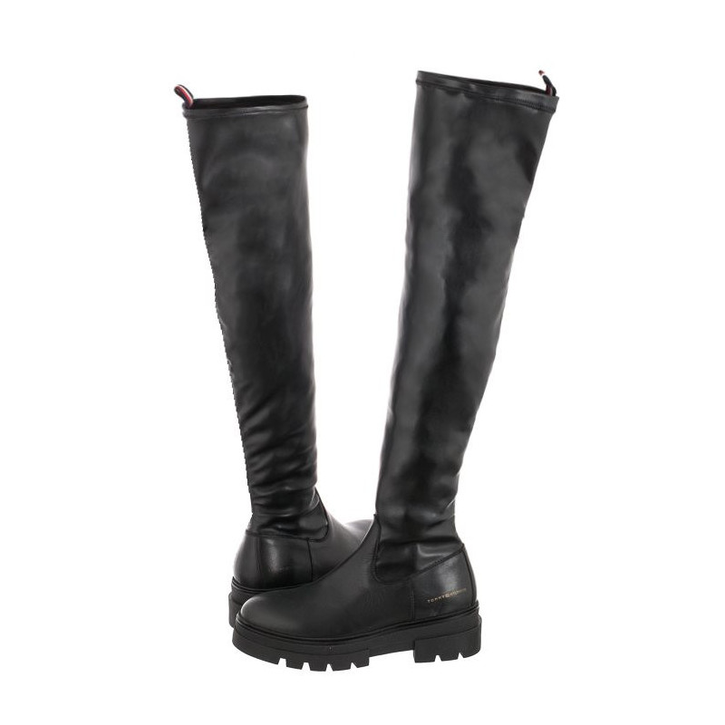 Tommy Hilfiger Monochromatic Over The Knee Boot FW0FW07055 BDS Black (TH605-a) boots