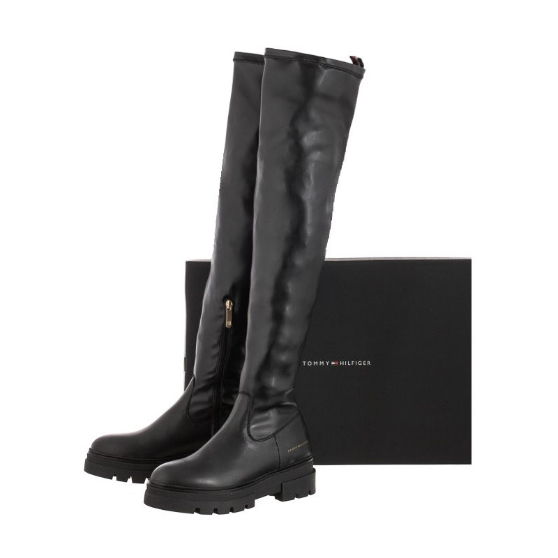 Tommy Hilfiger Monochromatic Over The Knee Boot FW0FW07055 BDS Black (TH605-a) boots