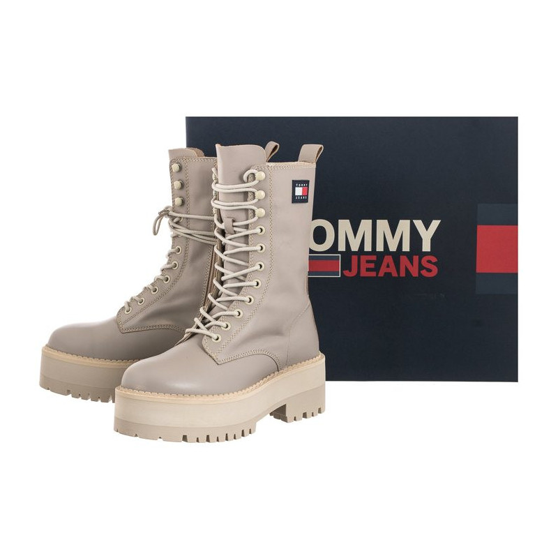 Tommy Hilfiger Tommy Jeans Flatform Padded Boot EN0EN01954 PKF Crushed Pebble (TH636-a) boots