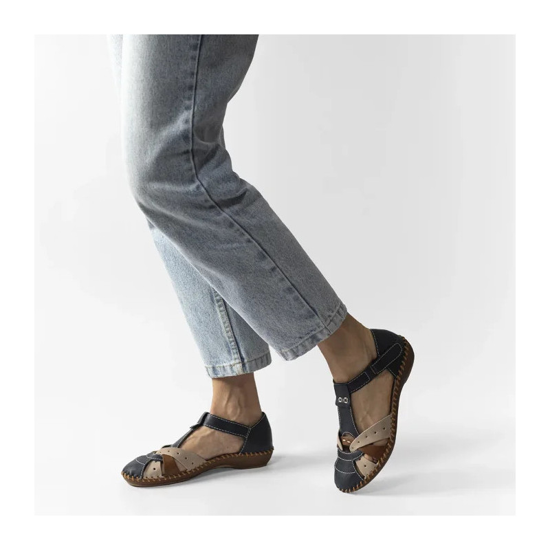Rieker Granatowe M1655-14 (RI80-a) sandals