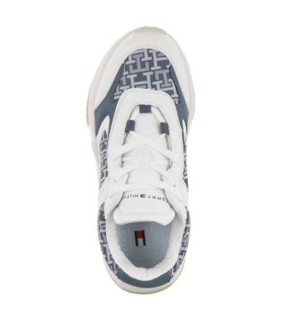 Tommy Hilfiger Low Cut Lace-Up Sneaker White/Denim T3A9-32742-1470 X448 (TH743-a) sports Shoes