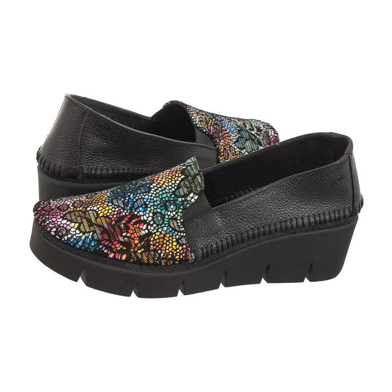 Maciejka Czarne + Kwiaty 5814A-20/00-1 (MA1009-c) shoes
