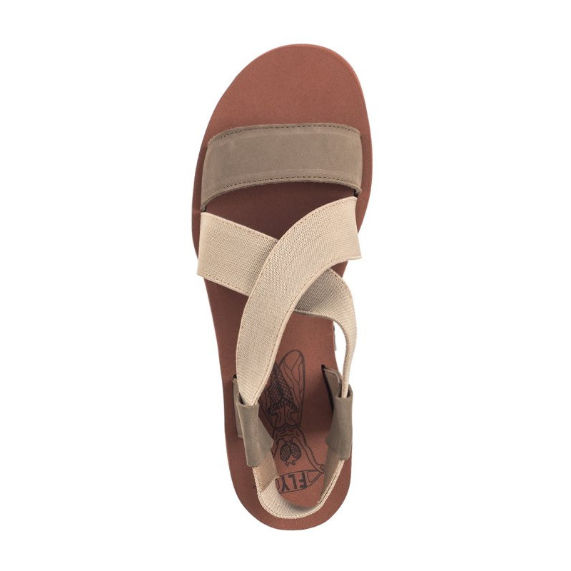 FLY London Yabi Cupi/Elas Milti/Beig/Bric P144922011 (FL383-b) shoes