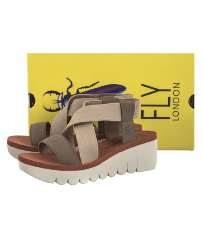 FLY London Yabi Cupi/Elas Milti/Beig/Bric P144922011 (FL383-b) shoes