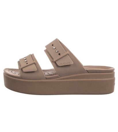 Crocs Brooklyn Buckle Low Wedge Bone 207431-2Q9 (CR293-c) Women's Shoes/Flip Flops