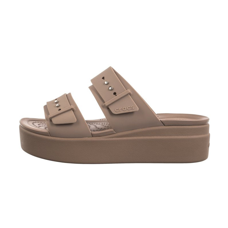 Crocs Brooklyn Buckle Low Wedge Bone 207431-2Q9 (CR293-c) Women's Shoes/Flip Flops