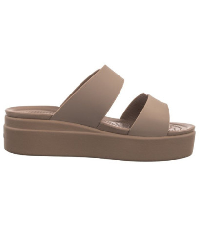 Crocs Brooklyn Buckle Low Wedge Bone 207431-2Q9 (CR293-c) Women's Shoes/Flip Flops