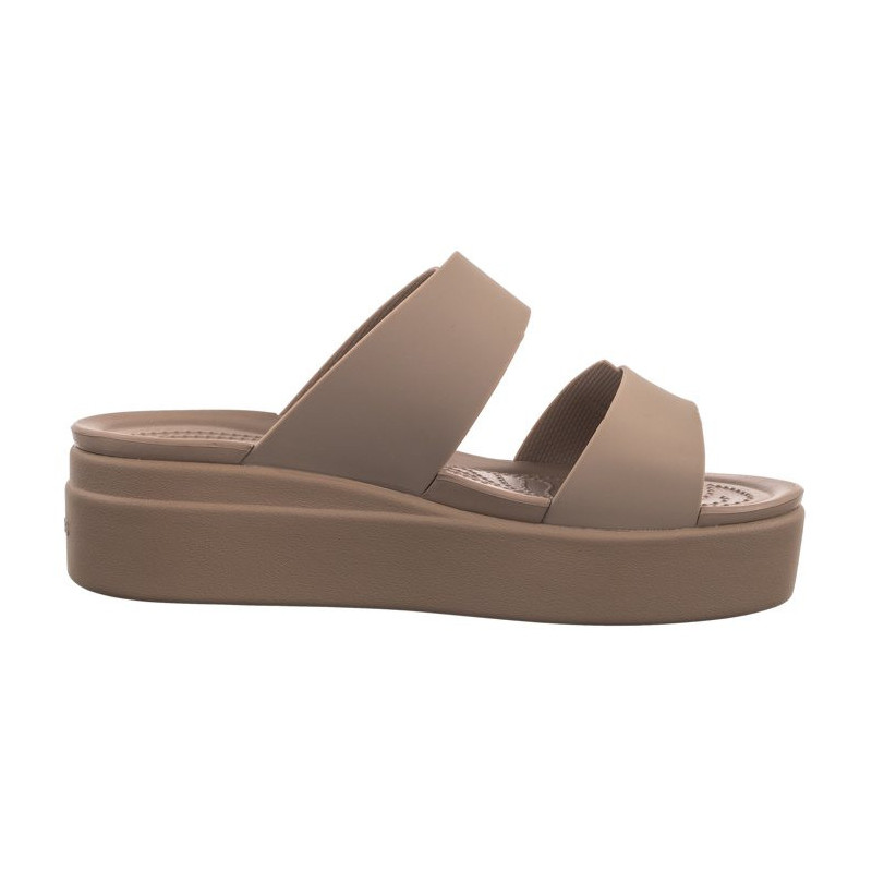 Crocs Brooklyn Buckle Low Wedge Bone 207431-2Q9 (CR293-c) Women's Shoes/Flip Flops