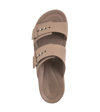 Crocs Brooklyn Buckle Low Wedge Bone 207431-2Q9 (CR293-c) Women's Shoes/Flip Flops