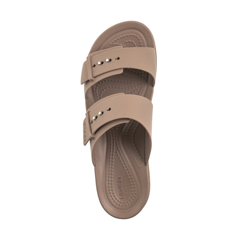 Crocs Brooklyn Buckle Low Wedge Bone 207431-2Q9 (CR293-c) Women's Shoes/Flip Flops