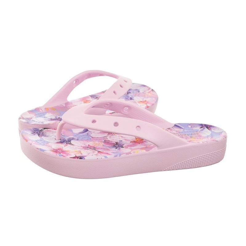 Crocs Classic Platform Cherry Blossom Flip Ballerina Pink/Flor 208834-6W8 (CR297-a) flip flops