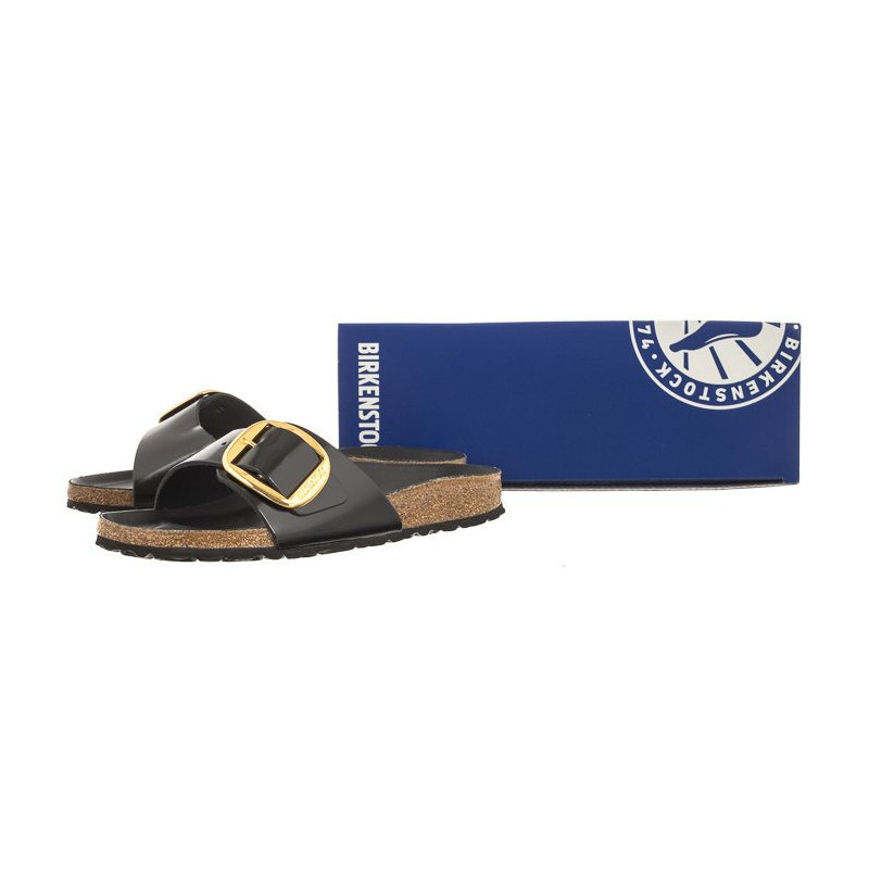 Birkenstock Madrid Big Buckle High-Shine Black 1022650 (BK238-a) Women's Shoes/Flip Flops